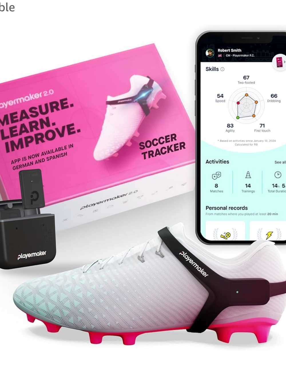 NEW Playermaker 2.0 Smart Soccer Tracker Cleat-Mounted Performance Monitor L